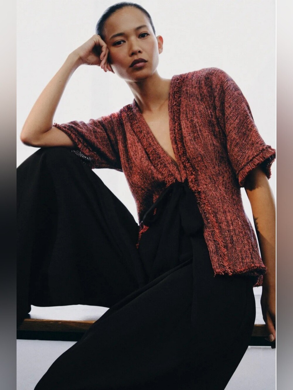 ZARA ZW COLLECTION ORANGE FRINGED PEPLUM TOP 🧡🧡🧡